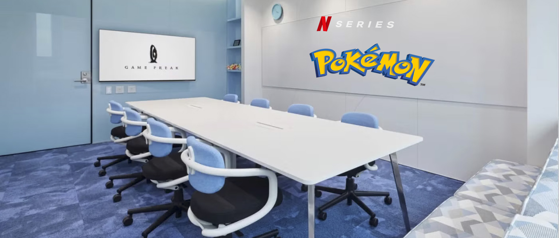 game freak netflix pokemon office banner