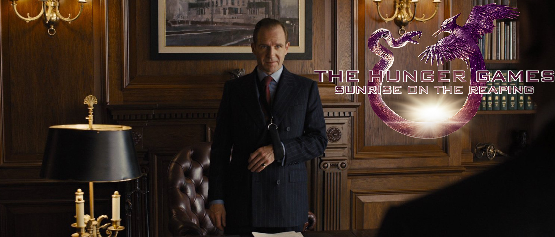 ralph fiennes president snow the hunger games sunrise on the reaping banner