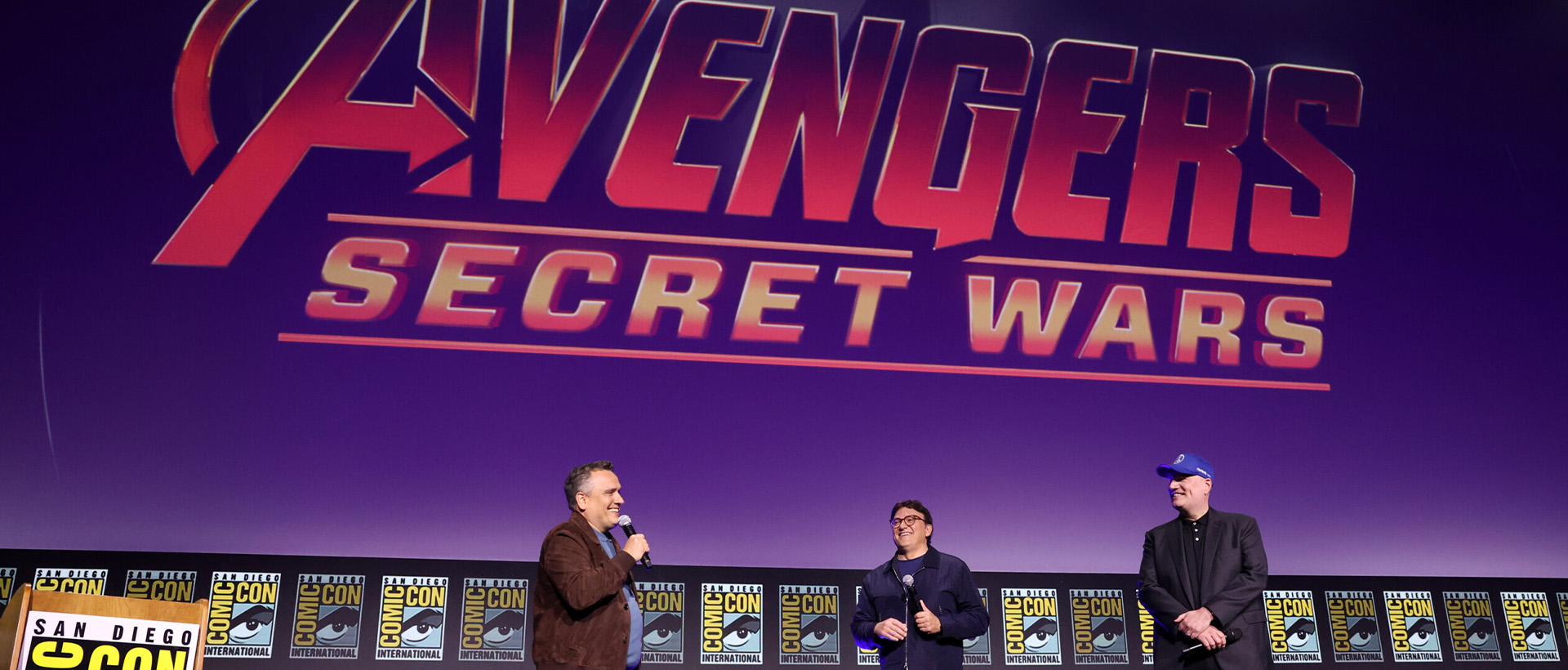 sdcc 24 russo brothers kevin feige avengers secret wars banner