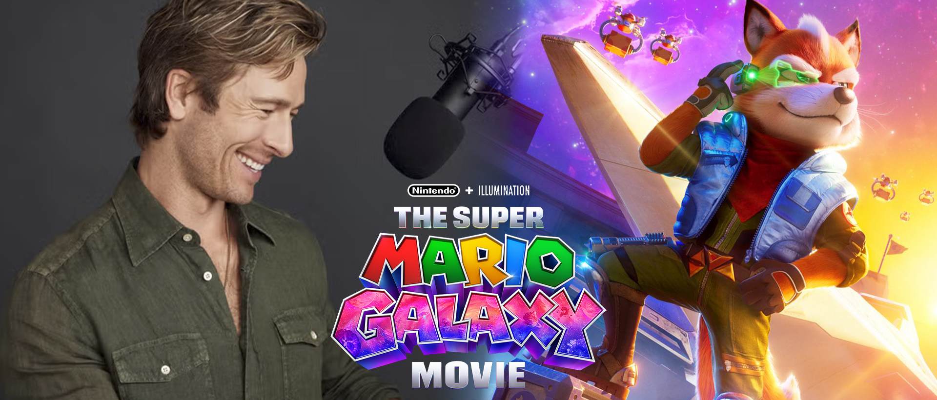 glenn powell fox mccloud starfox super mario galaxy banner