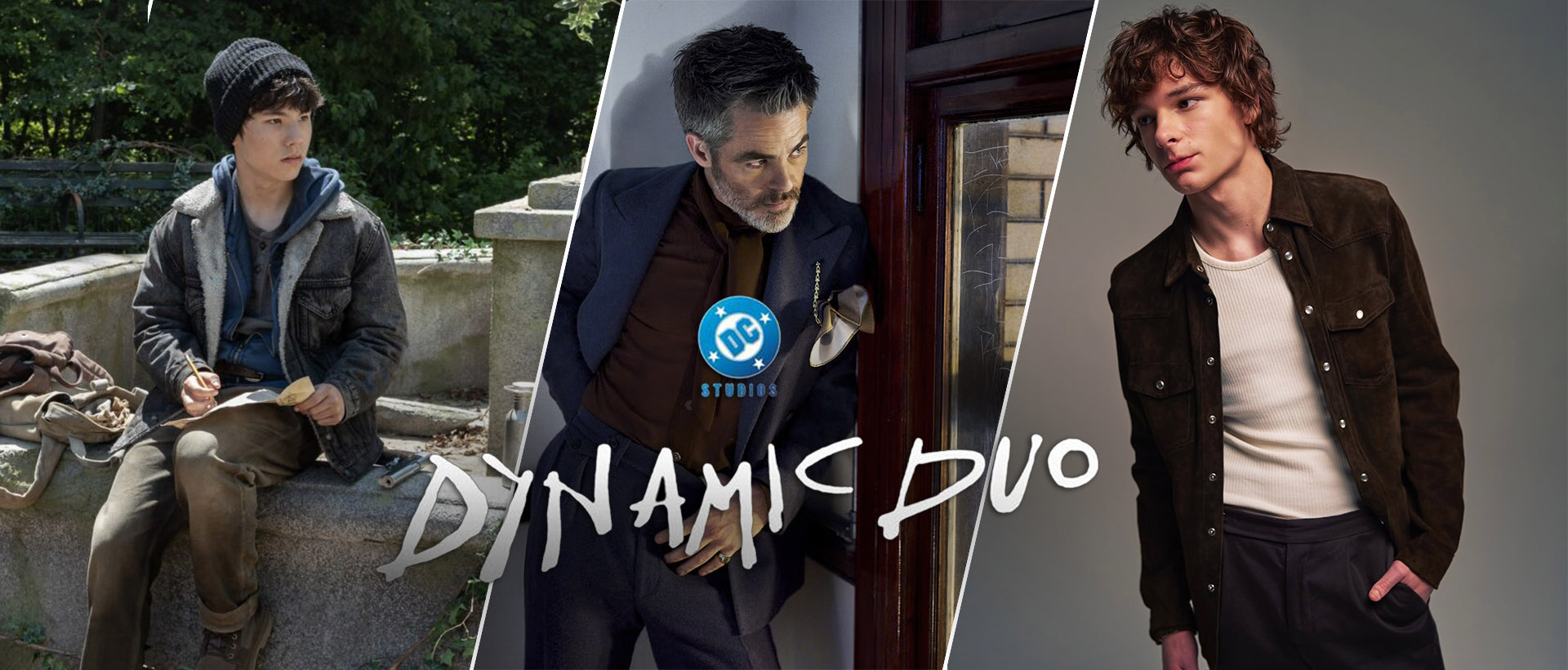 mason thames logan kim chris pine batman dynamic duo banner
